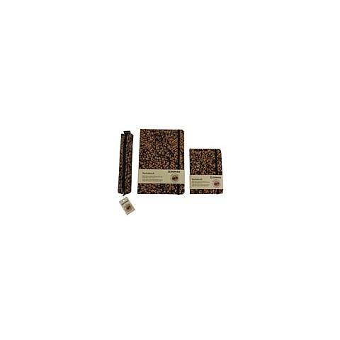 Taccuino con copertina in tessuto riciclata dai chicchi di caffè Donau - 96 ff ricilati da 80 g/m² - conf. 3 pz -